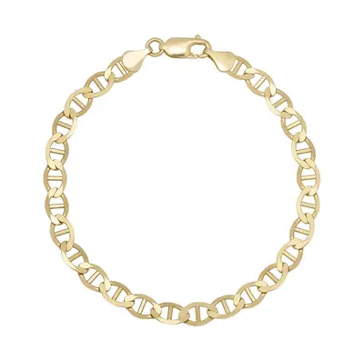 10K Yellow Solid Gold Mariner Link Anklet 2mm
