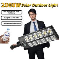 Solar Street Light, 320° Wide Angle Motion Sensor Solar Flood Lights Outdoor Dusk To Dawn Remote Control, 6500K Super Bright...