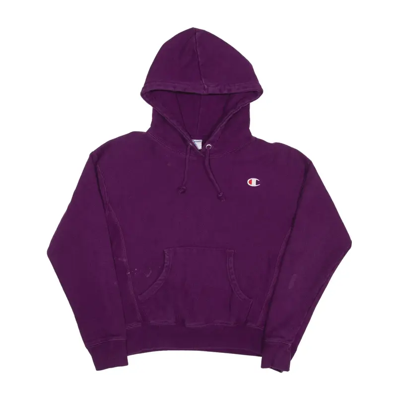 CHAMPION Reverse Weave Hoodie Purple Pullover Womens S