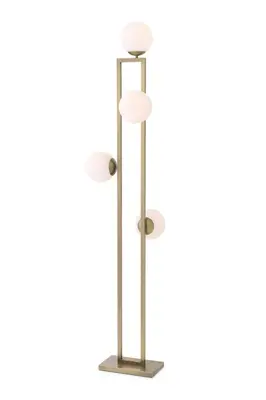 Brass White Globe Floor Lamp | Eichholtz Pascal