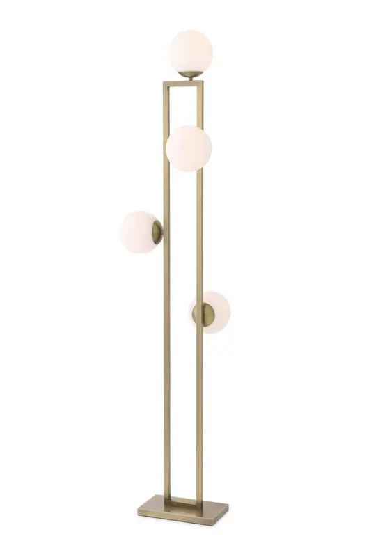 Brass White Globe Floor Lamp | Eichholtz Pascal