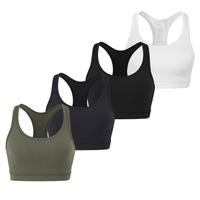 Falorda Racerback Sports Bras for Women Medium Support Padded Bra Seamless Women's Sports Wireless Bra