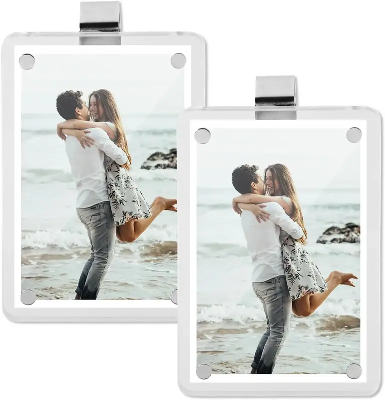 2 Pack Car Picture Holder，Universal Magnetic Photo Clip，Personalized Photo Car Accessories - Add Your Own Photos to Your ...