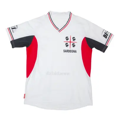 MARCELLO Cycling Mens Jersey White V-Neck M
