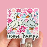 Glitter My Badge Silly Goose bumps badge reel for nurse and hospital workers. Serious Goose Badge clip Badge pull - Retractab...