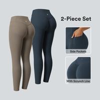 Halara 2-Piece Set Women's SoCinched High Waisted Scrunch Butt Lifting Tummy Control Side Pocket Shaping Training UltraSculpt...