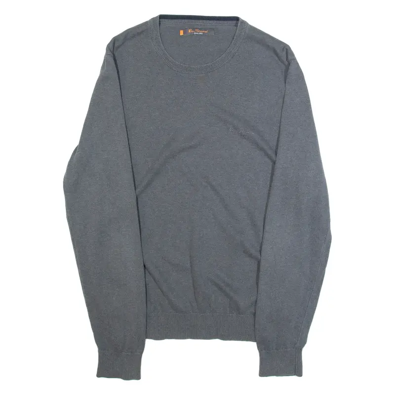 BEN SHERMAN Mens Jumper Grey Tight Knit L