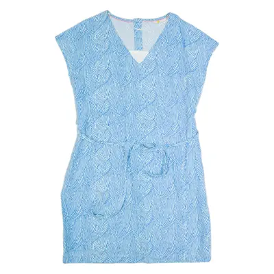 BODEN Womens Day Dress Blue Crazy Pattern Sleeveless Knee Length UK 16