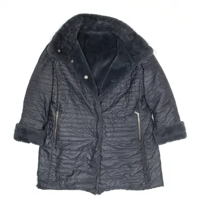 Faux Fur Lined Jacket Grey Womens XL