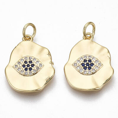 Brass Micro Pave Cubic Zirconia Pendants