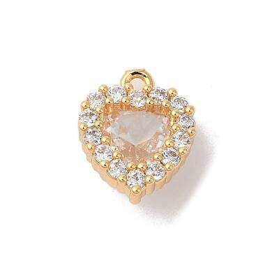 Brass Micro Pave Clear Cubic Zirconia Pendants