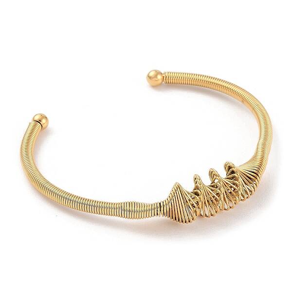 Ion Plating(IP) 304 Stainless Steel Wire Wrap Open Cuff Bangle