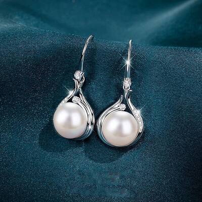 925 Sterling Silver Micro Pave Clear Cubic Zirconia Dangle Earrings
