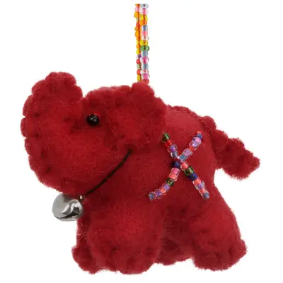 Lucky Little Elephant Ornament - Orange