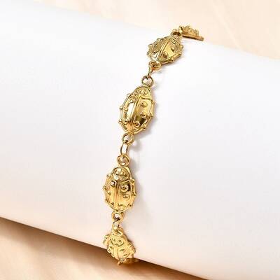 304 Stainless Steel Ladybug Link Bracelets for Women