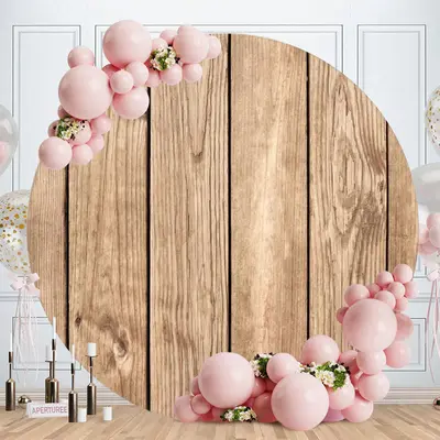 Aperturee Blue And Gold Lines Round Birthday Backdrops | Circle Party Backdrop | Custom Circle Backdrop Birthday | Custom Rou...