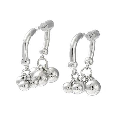 Brass Round Ball Dangle Stud Earrings
