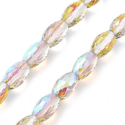 Electroplate Transparent Glass Beads Strands