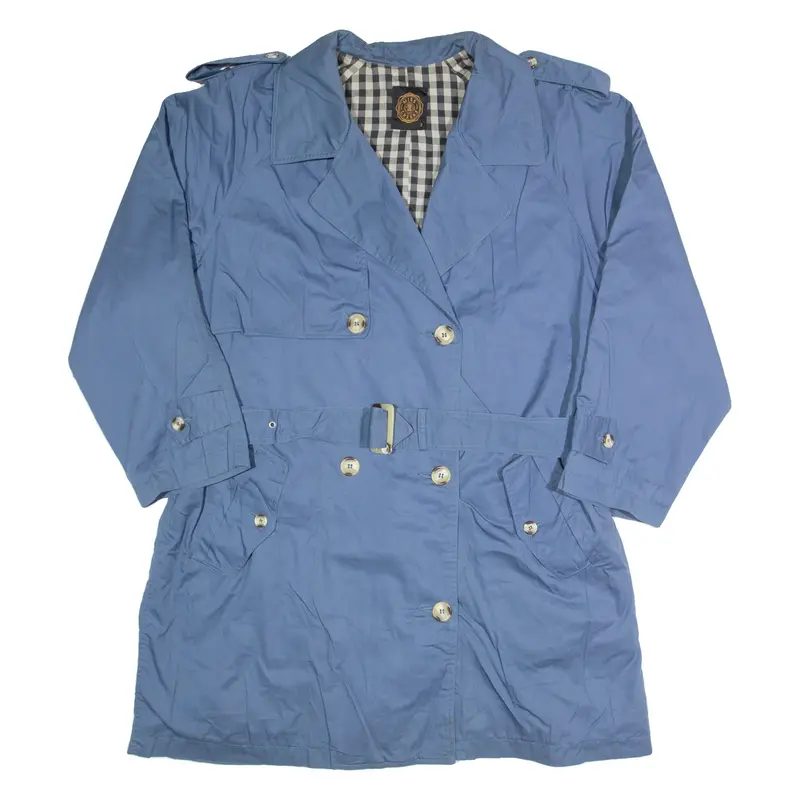 MISS CREEKS Mens Trench Coat Blue 90s L