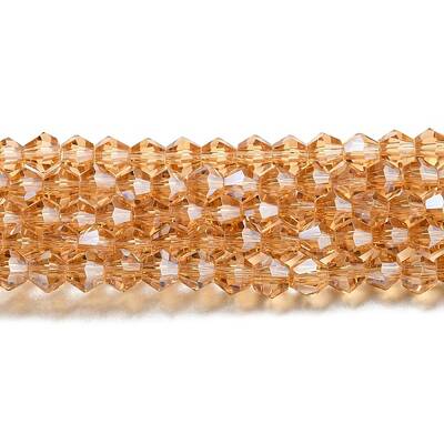 Transparent Electroplate Glass Beads Strands