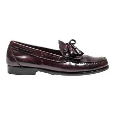 LL BEAN Loafer Shoes Maroon Leather Mens UK 8