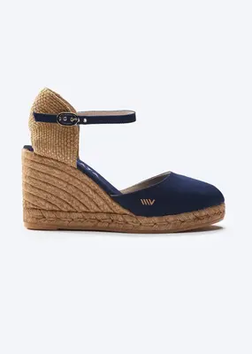 Satuna Canvas Espadrille Wedges | Color: Navy Blue | Size: 11