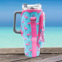 Laberri Crossbody Tumbler Carrier Bags for Women - Adjustable Strap, Front Zipper Pocket, for 40oz Cups with Handles Drinkwar...