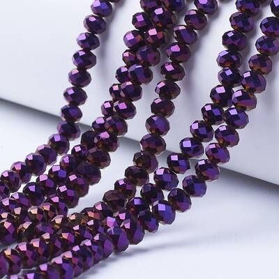 Electroplate Transparent Glass Beads Strands