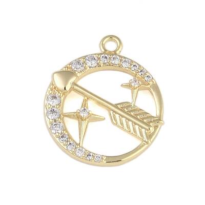 Brass Micro Pave Clear Cubic Zirconia Pendants