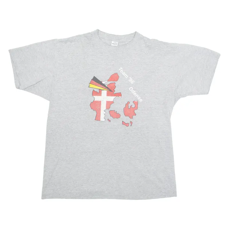 TURNERS Germany Team 96 Odense Mens T-Shirt Grey 90s USA XL