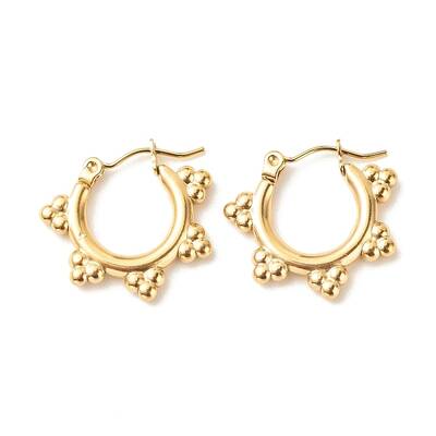 Ion Plating(IP) 304 Stainless Steel Flower Hoop Earrings for Women