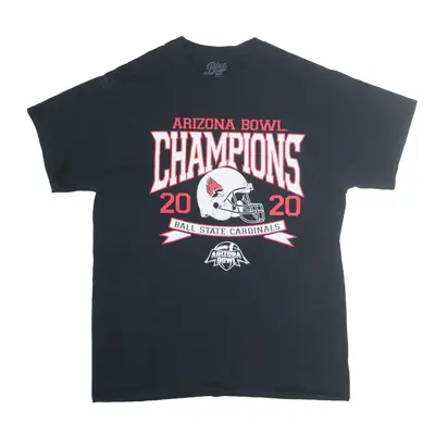 BLUE 84 Arizona Bowl Champions Ball State Cardinals 2020 USA T-Shirt Black Short Sleeve Mens M