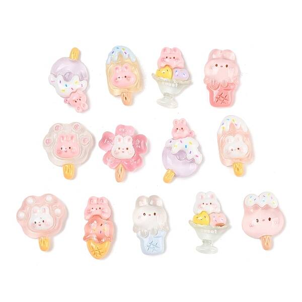 Transparent Rabbit Resin Cabochons