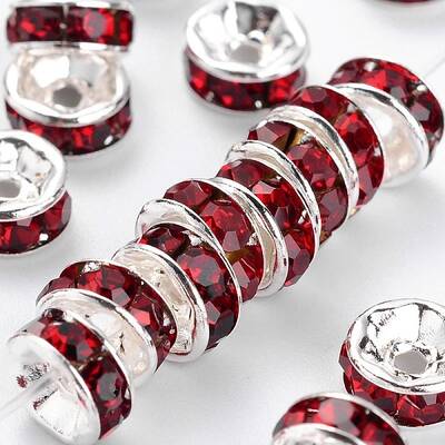 Brass Grade A Rhinestone Spacer Beads