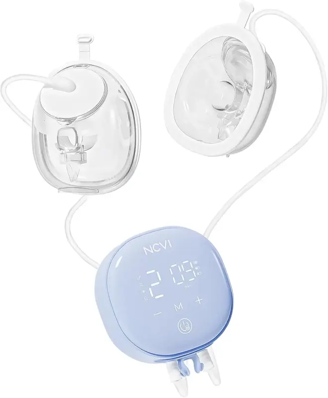 NCVI Wearable Breast Pump Hands Free with 21/24mm Flange, Portable Electric Automatic Breastfeeding Pump for Travel Work Equi...