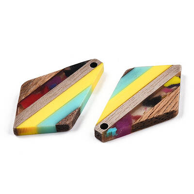 Transparent Resin & Walnut Wood Pendants