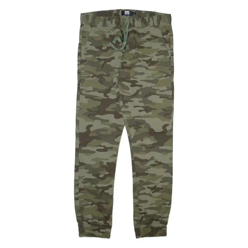 MOOSE Camo Mens Trousers Green Relaxed Tapered W32 L31