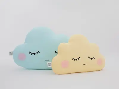 Set of 2 Pillows - Mint Large Cloud Pillow and Small Cloud Pillow (5 colors)