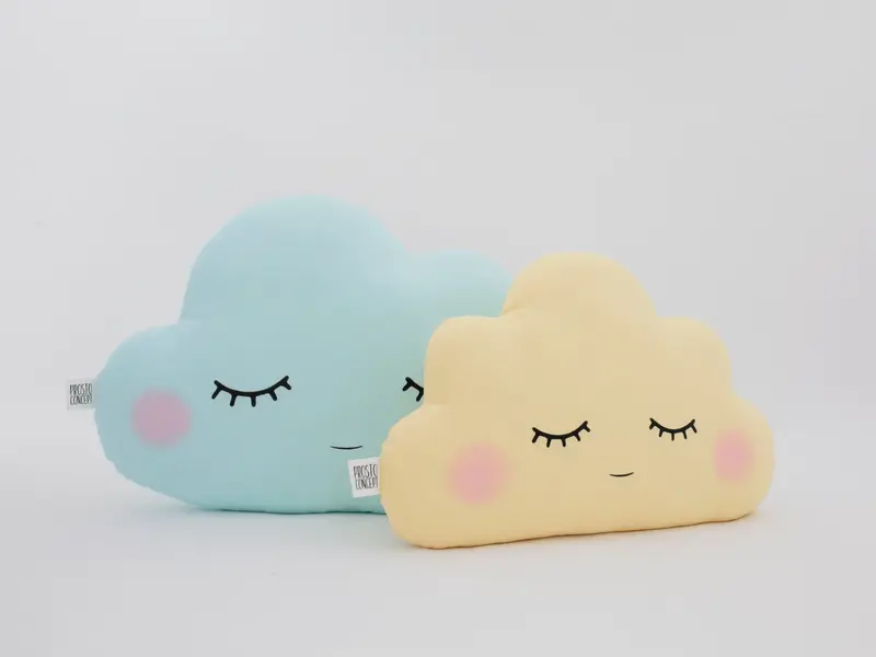 Set of 2 Pillows - Mint Large Cloud Pillow and Small Cloud Pillow (5 colors)