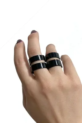 Pleather Rings | Size: 7.5 | Color: Black