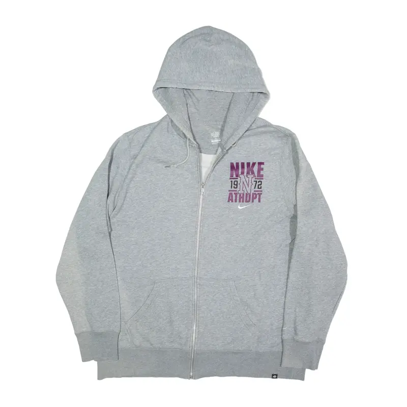 NIKE Hoodie Grey Full Zip Mens 2XL