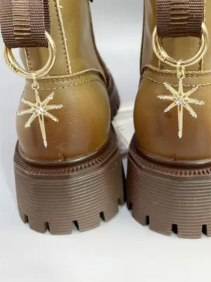 Rhinestone Decorated Star Shaped Shoes Charms, 2pcs Casual Trend Shoes Charm for Boots Decoration, Shoes Accessories for Wome...