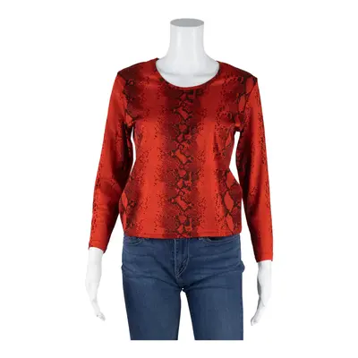 ENERDA Y2k Snakeskin Top Red Long Sleeve Womens M
