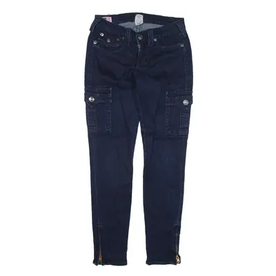 TRUE RELIGION Cargo Jeans Blue Denim Slim Skinny Womens W29 L29