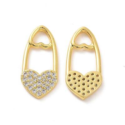 Brass Micro Pave Clear Cubic Zirconia Pendants