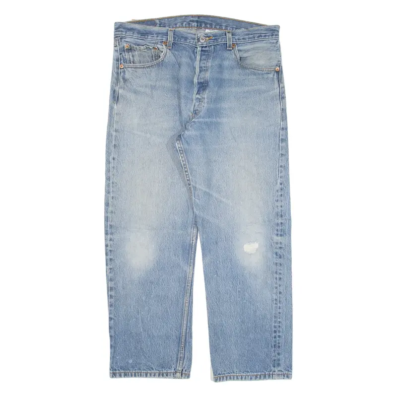 LEVI'S 501XX Jeans Distressed Mens Blue Regular Straight W33 L25