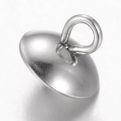 304 Stainless Steel Cup Pearl Peg Bails Pin Pendants