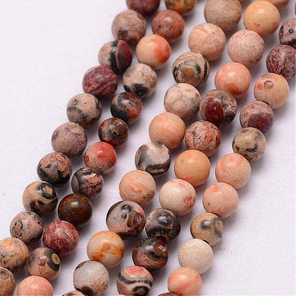 Natural Leopard Skin Jasper Beads Strands
