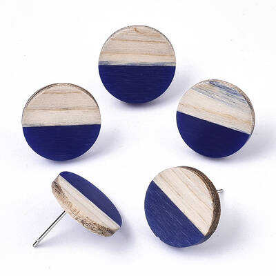 Resin & Wood Stud Earrings