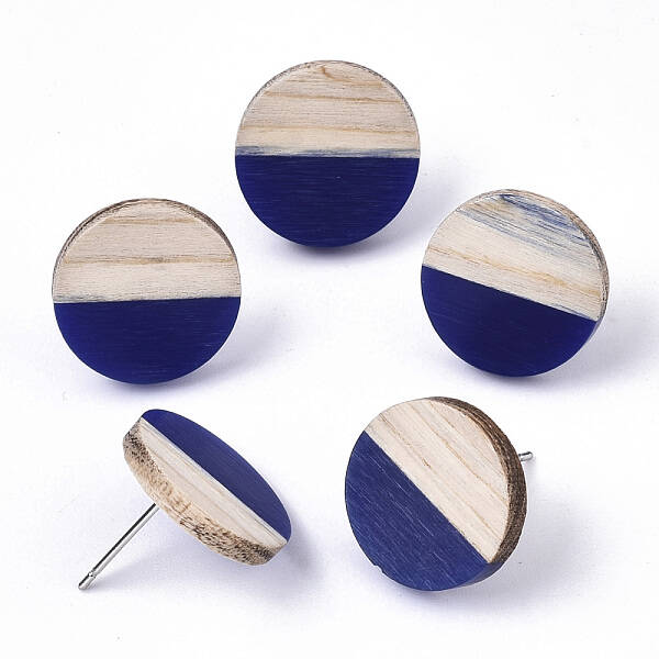 Resin & Wood Stud Earrings